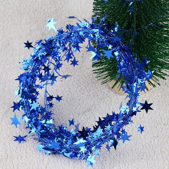 24.6 FT Star Christmas Metallic Garland Wired Garland Decoration for Christmas Tree Home Wedding Birthday Party New Year DIY Decor