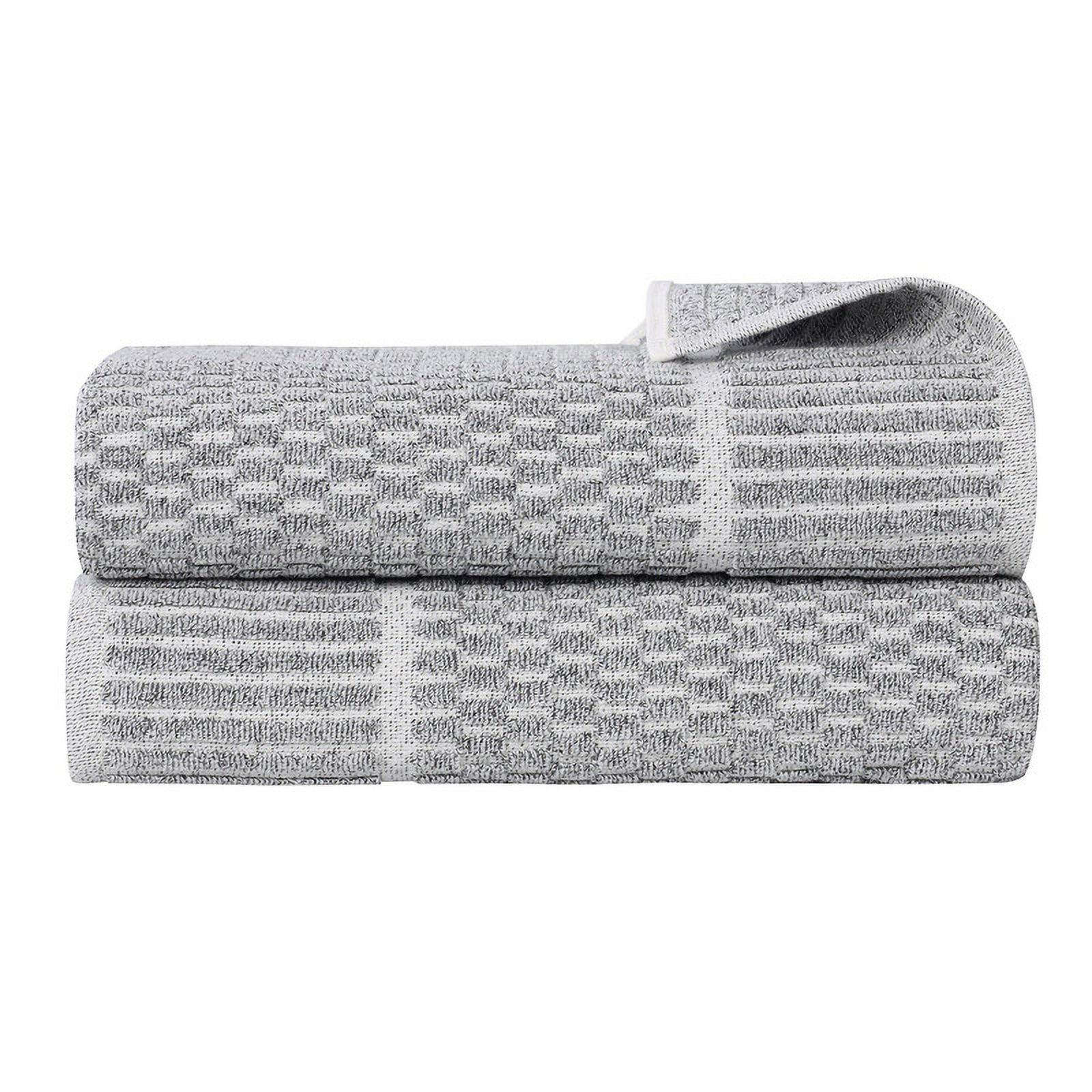 Superior Juno Viscose Cotton Blend Medium Weight Bath Sheets, Set of 2, Charcoal