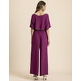 thumbnail image 4 of Moomaya Round-Neck 2 Pcs Rayon Co-Ord Set, Crop Top With Flared Palazzo Pants, 4 of 9