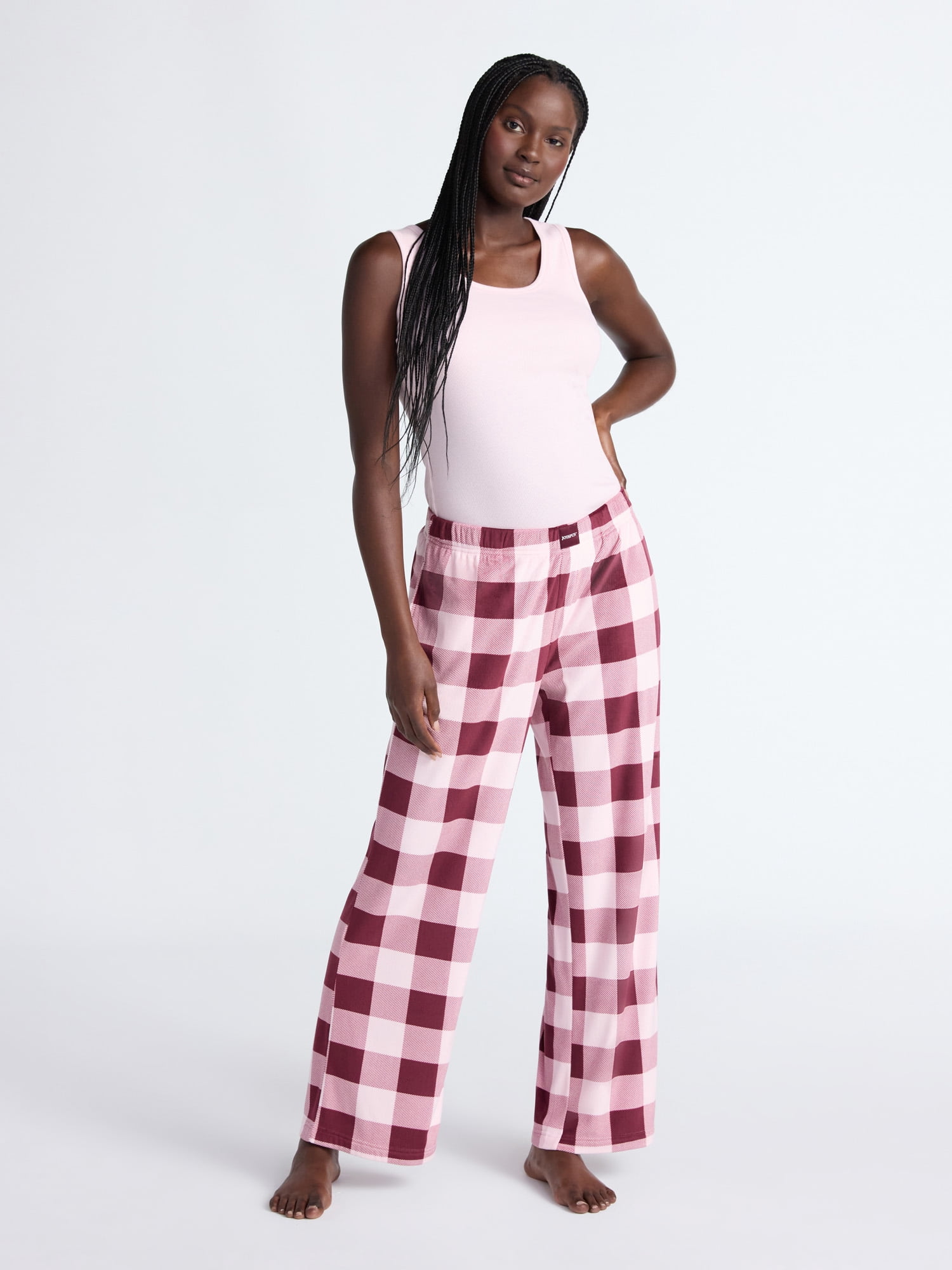 Joyspun Women's Velour Wide-Leg Sleep Pants, Size XS-3X