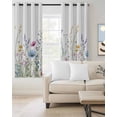 thumbnail image 2 of Spring Floral Blackout Curtains 45 Inches Long for Bedroom, Colorful Botanical Wildflower Summer Thermal Insulated Room Darkening Black Out Window Curtain Panels Grommet Drapes for Living Room, 2 of 8