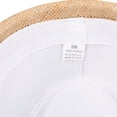 thumbnail image 2 of Moda Hombres Mujeres Sombrero de Paja Cinta de Contraste Fedora Ala Rizada Unisex Panamá Jazz Trilby Sombrero Gorra, 2 of 8