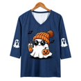 thumbnail image 3 of Wutalume Women's Halloween Hoodie Long Sleeve - cute ghost graphic for Halloween costume shirt & fall sweater, warm top for women, 3 of 3