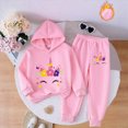thumbnail image 2 of Kaprioy Baby Girl Fall Winter Clothes Toddler Girl Clothes Baby Girls Clothes Girls 2PCS Fall Winter Hoodie Outfits Set Print Toddler Girls Long Sleeve Top Pants Set, 2 of 7