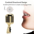 thumbnail image 3 of Micrófono Dinámico Vintage, Micrófono Clásico de Estilo Retro, Cardioide Direccional de Aleación de Zinc Con Estante Giratorio Autotensor, Micrófono Dinámico Retro, 3 of 7