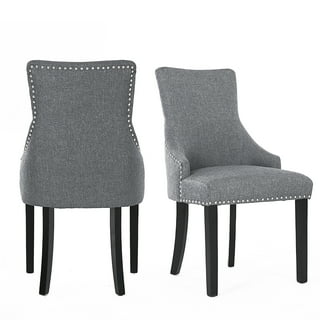 Alana Upholstered Tufted Side Chairs with Nailhead Trim (Set of 2