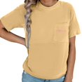thumbnail image 3 of Gelikeya Nursing Friendly Zip Tshirt Maternity Shirts Comfortable Mama Letter Print Breastfeeding Short Sleeve Nursing Tops Yellow, Size XL, 3 of 5