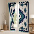 thumbnail image 3 of Feelyou Teens Retro Aztec Black Out Curtains, Tribal Western Fashion Curtains Pack of 2 (42x63 Each), Grey Blue Triangle Abstract Bedroom Curtains, Living Room Curtains Decor, 3 of 6