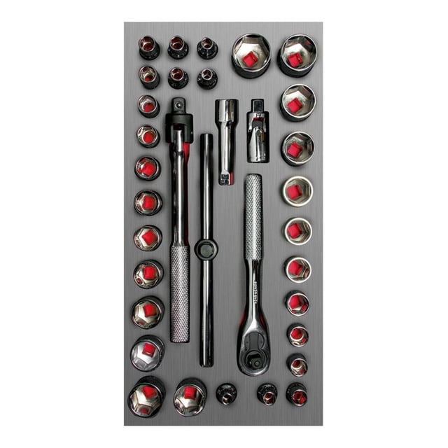 Juego Dados Y Acc. Cuadro 3/8 Sae & Mm Cortos 34 Pzs Urrea Urrea CH104