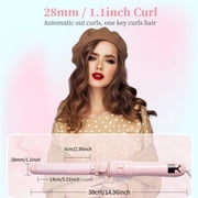 Automatic Curling Wand Rotating Iron Pink 1.1 Inch Hair Curler Tool