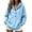 Blue, variant on CBASIHI Womens Winter Warm Hoodies with Pocket Thick Fleece Casual Fashion Long Sleeve Oversized Pullover Sweatshirt Gray S-2XL