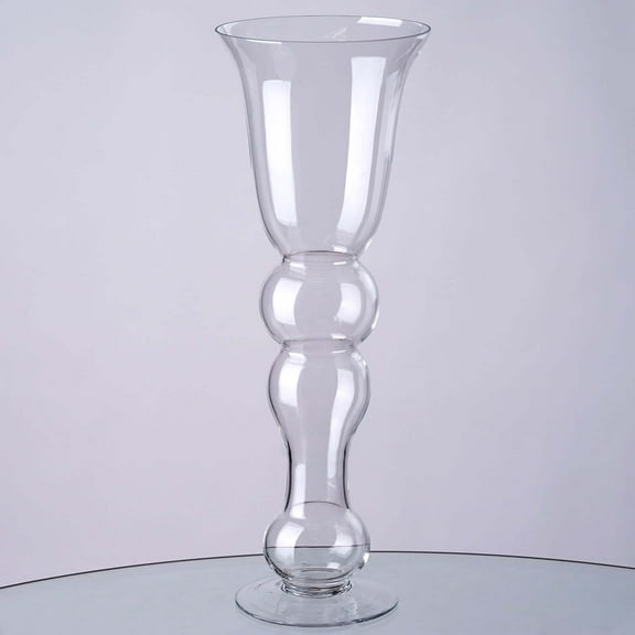 Efavormart 20" Tall Curvy Trumpet Pilsner Glass Floral Vase - 4 Pcs