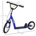 thumbnail image 6 of Kids Bikes Aosom Youth Scooter Kick Scooter for Kids 5+ with Adjustable Handlebar 16" Front and 12" Rear Dual Brakes Inflatable Wheels, Blue,Kids Riding Toys, 6 of 8