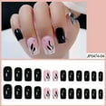 HGFTDIUT Black and Friday Deals 2024 24 Piece Black False Nail Patch