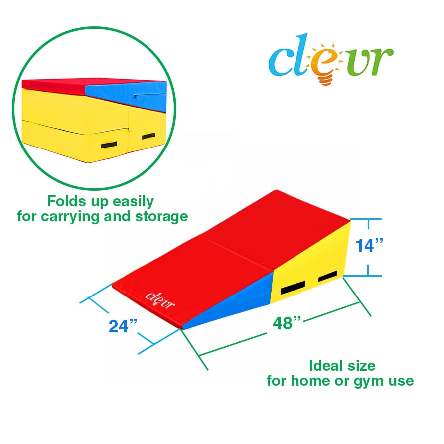 Exercise Mats 48x24x14 Folding Incline Gymnastics Mat Ramp Wedge