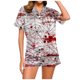 thumbnail image 1 of MKLEKYY Conjunto De Pijama De Mujer Casual Con Pantalones Cortos, 1 of 4
