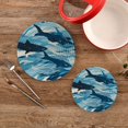 thumbnail image 2 of Sharks Sea Trivet Mats Pot Holders Cotton Woven Non-Slip Heat Resistant for Hot Pots Pans Pats for Cooking Baking Set of 2, 2 of 7
