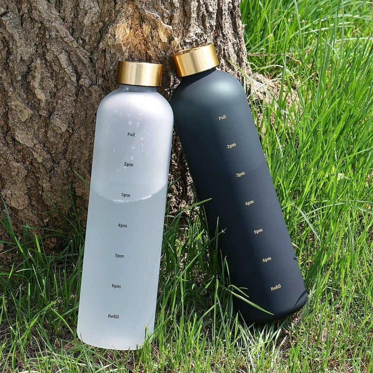 ZEROFEEL Water Bottles with Times to Drink, 35 OZ Motivational