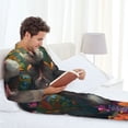 thumbnail image 6 of Lsque Colorful Flower Meditating Hamster Pattern Long Sleeve Pajama Set for Men - Soft 2-Piece Sleepwear and Loungewear Set with Pockets, Comfy Nightwear-X-Large, 6 of 7