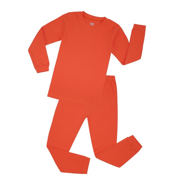 Elowel Garçons Corail Solide 2 Pièces Pyjama Ensemble 100% Coton Taille 12 M -12 Ans