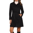 thumbnail image 1 of Abrigo de ante sintético INSPIRE CHIC para mujer, chaqueta larga con cinturón y cremallera, diseño a la moda, talla L, color negro, 1 of 6
