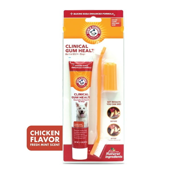 25% off orders over $135. arm hammer clinical care gum health toothbrush toothpaste set in chicken flavor