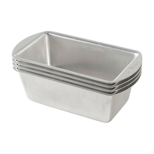 Juego de 4 moldes para pan pequeños Nordic Ware de aluminio de 2 tazas