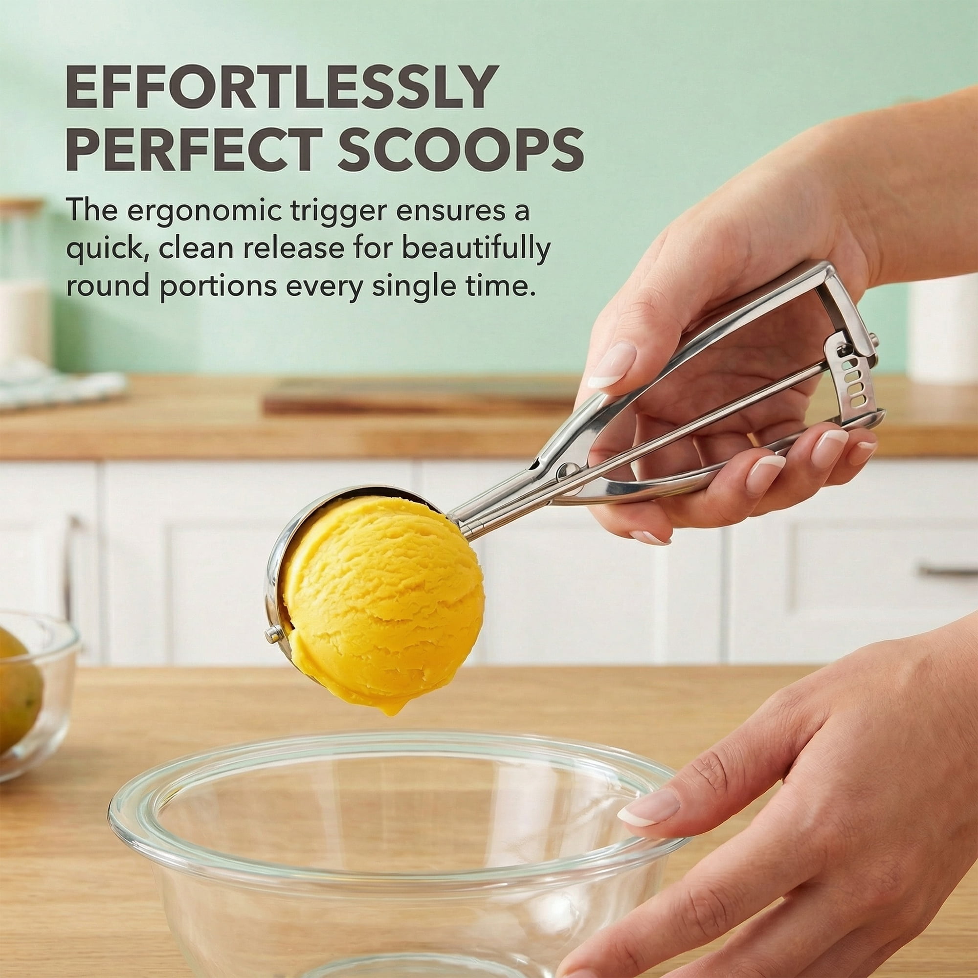 Unique Bargains Easy Clean Tool Stainless Steel Ice Cream Scoop Silver 8.7in