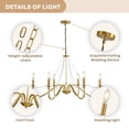thumbnail image 5 of Farmhouse 6-Light 33" French Country Crystal Chandelier Gold, 5 of 5