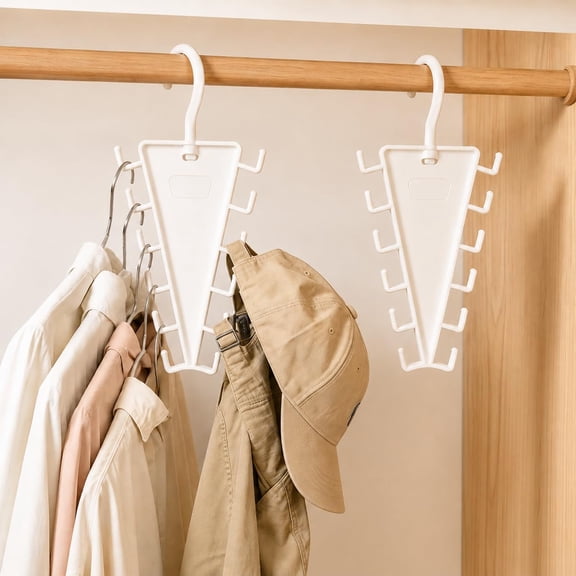 12 Hooks Space Saving Closet Hanger Organizer, V-Shape Multi Hook Clothes Hanger for Hats, Belts, Scarves & Accessories, Closet Storage Organizer for Wardrobe Space Saver (1 Pack)