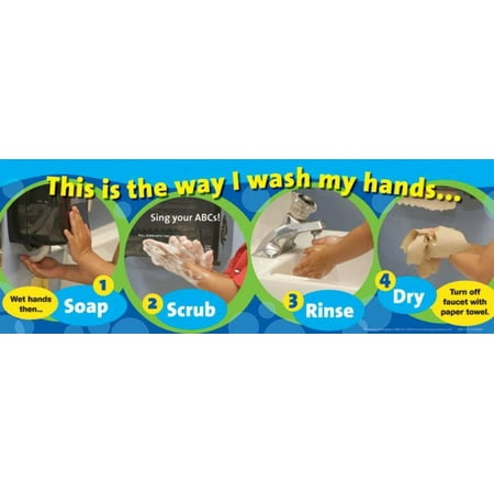 Learning Zone Poster - Handwashing Poster ABC Laminated Poster - 24x8.5