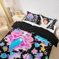 thumbnail image 3 of jejeloiu Cute Starry Mermaid Twin Duvet Cover For Girls,Colorful Underwater Stars Twin Bedding,Black Blue,Black Reversible,2 Pieces,1 Duvet Cover and 1 Pillowcase, 3 of 6