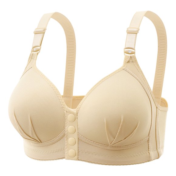 Soutiens-gorge pour Femmes Décontractés Grande Taille Soutiens-Gorge d'Allaitement Confortables Respirants Sans Fil Lingerie pour Femmes, Sommeil & Détente Soutiens-Gorge Ajustés Légèrement Lissants (Beige, m)