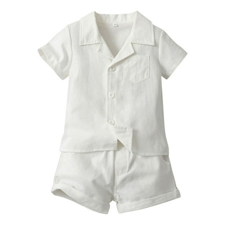 

Halloween Outfits For Boys Size 6 Toddler Boys Girls Short Sleeve Summer Casual Gentleman Tops Hawaii Beach Holiday Solid Shirts T Shirt Shorts Outfits Toddler Winter Clothes White 6-12 Months