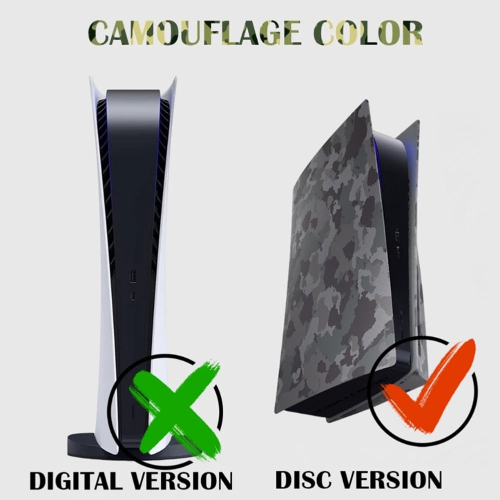 Yucurem Camouflage Game Console Cover Host Protective Shell for PS5 Console Disc Version