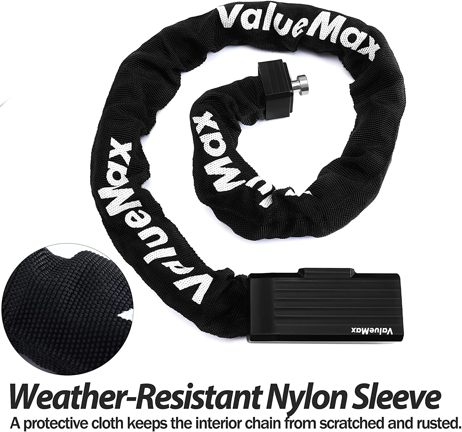 ValueMax Bike Chain Lock with Keys, 3.2 Feet photo 2