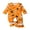 Orange, variant on nvzhuang Newborn Baby Girls Flared Jumpsuits Halloween Printed Round Neck Ruffled Long Sleeves Romper for Toddler Infant