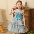 thumbnail image 5 of Cnuiaeg Stylish Summer Princess Mesh Dress for Little Girls with Starry Design,Color Sky Blue,Size 18-24 Months, 5 of 5