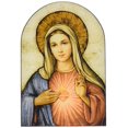 thumbnail image 2 of Sacred Traditions The Immaculate Heart of Mary Icon 7 Inch Wood Arched Plaque, 2 of 3