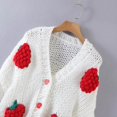 thumbnail image 4 of Trendfront Womens Strawberry Print Cardigan Sweater Long Sleeve Button Front Knit Jacket Cute Fruit Graphic Casual Cropped Outerwear, 4 of 4