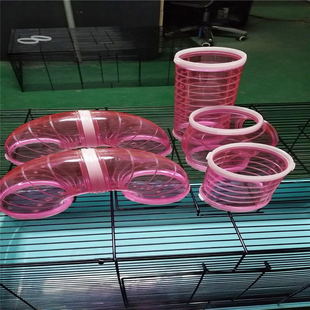 EHJRE 2x Hamster Tube Tunnel Toy Hideout Plastic Cage Toy Playing Hut for Hamster Gerbil Rat Mice Small Animals