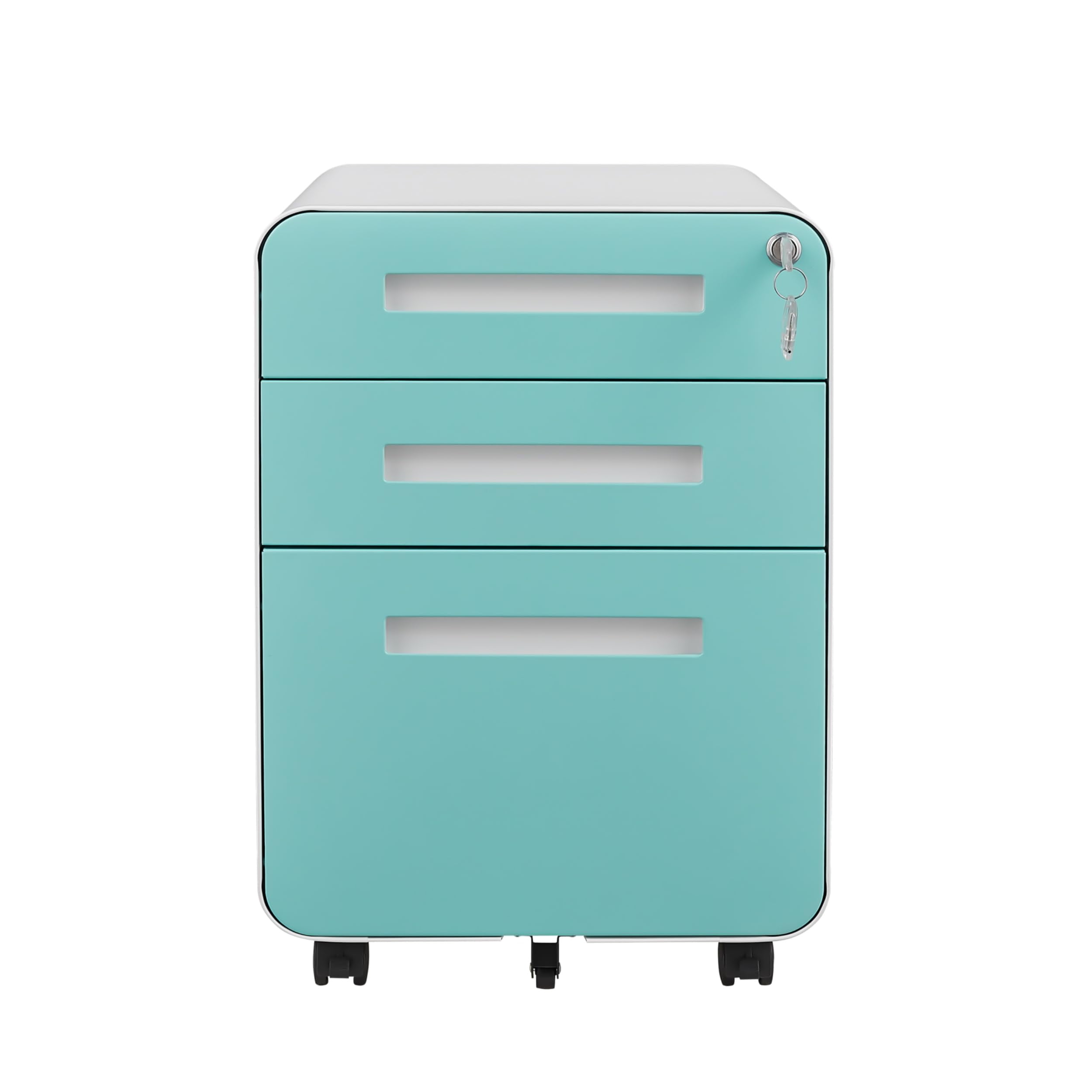 3 Drawer Mobile File Cabinet with Lock,Rolling File Cabinets,Under Desk Small File Caninet on wheels,Metal Vertical Filing Cabnet for Legal/Letter/A4,Fully Assembled