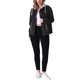 thumbnail image 2 of CHAQUETA DE DENIM PARA MUJERES INSPIRE CHIC CON CAPUCHA, DESECHADA, DE MANGA LARGA, CON BOTONES Y CAPUCHA DESMONTABLE, NEGRA, 2 of 6