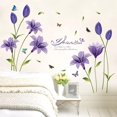 thumbnail image 2 of BRILLAR Vinilos decorativos florales de lirio morado - Adhesivo autoadhesivo (160x85 cm) para salón y habitación infantil, 2 of 5