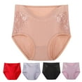 thumbnail image 1 of rygai Women Underpants Plus Size Lace Patchwork High Waist Solid Color Protective Soft Cotton Menstrual Period Women Briefs for Daily Wear,Red,4XL, 1 of 8