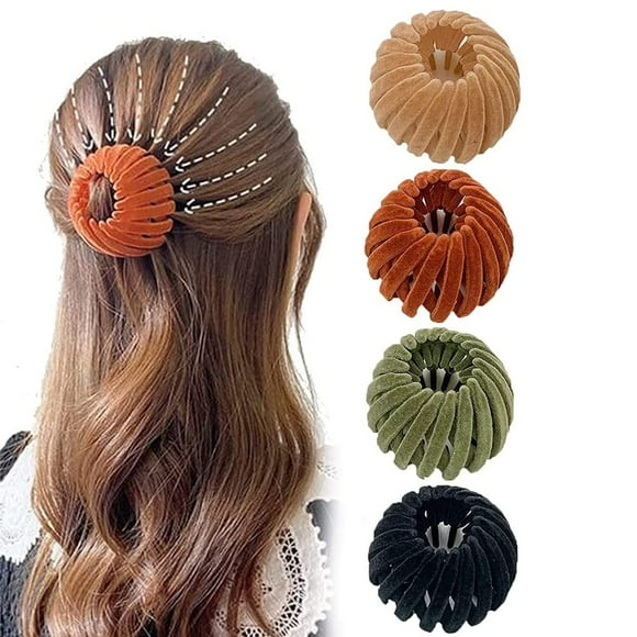 Birds Nest Magic Hair Clip, Bird Nest Plate Hairpin Ponytail Hair Holder, Expandable Ponytail Holder Hair Pin, Women Girl Magic Hair Claw Clip (B)