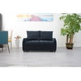 thumbnail image 2 of Miekor Furniture 58.27" Big Size Sofa Bed Navy Line Fabric Futon Couch with Adjustable Backrest, Modern Loveseat Sofa Sleeper for Living Room 09061, 2 of 16