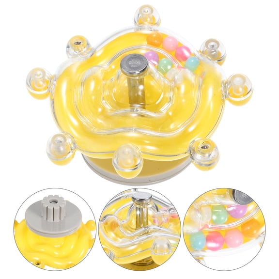 ETEREAUTY Safe Yellow Hanging Bird Wheel Toy for Parrot Exercise and Activity Accessory