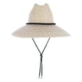 thumbnail image 1 of CTM® Wide Brim Crushable Straw Lifeguard Hat with Chin Strap, 1 of 5