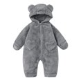 thumbnail image 4 of OJSFQUFP Baby Newborn Bear Outfit Fleece Snowsuit Winter Clothes Hooded Jumpsuit Romper for Baby boy girl, 4 of 6
